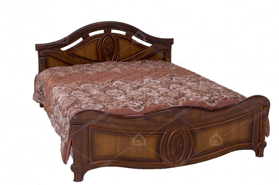 Кровать двуспальная как часть комплекта Александрина 2.6, Орех Донской, Ружанская МФ (Беларусь)