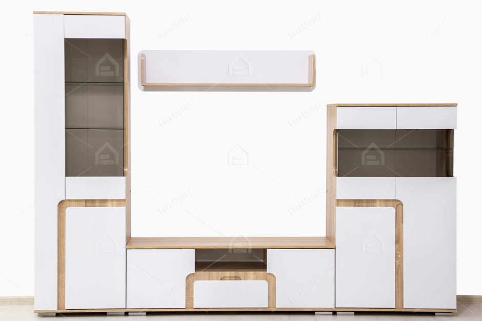 Комплект мебели для гостиной Нота 25, Белый, СВ Мебель(Россия)