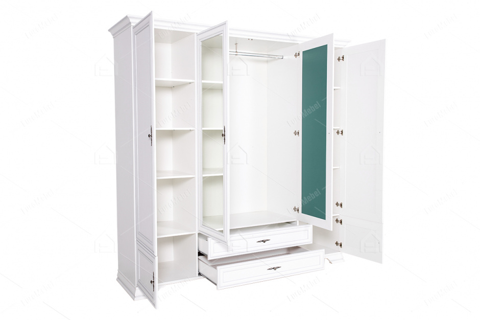Шкаф для одежды 6Д , коллекции Кентаки, Белый, БРВ Брест (Беларусь)
