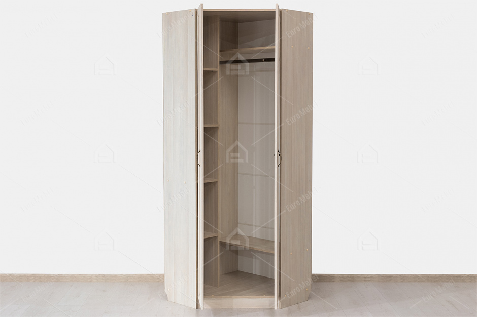 Шкаф для одежды угловой  2Д  коллекции Вега, Сосна Карелия, СВ Мебель (Россия)