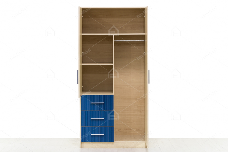 Шкаф для одежды 2Д  (Симба 2Д3Ш), модульной системы Симба, Синий, MEBEL SERVICE (Украина)