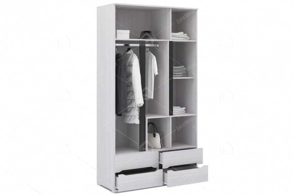 Шкаф для одежды 3Д  как часть комплекта Валенсия, Анкор Анкор светлый, Стендмебель (Россия)