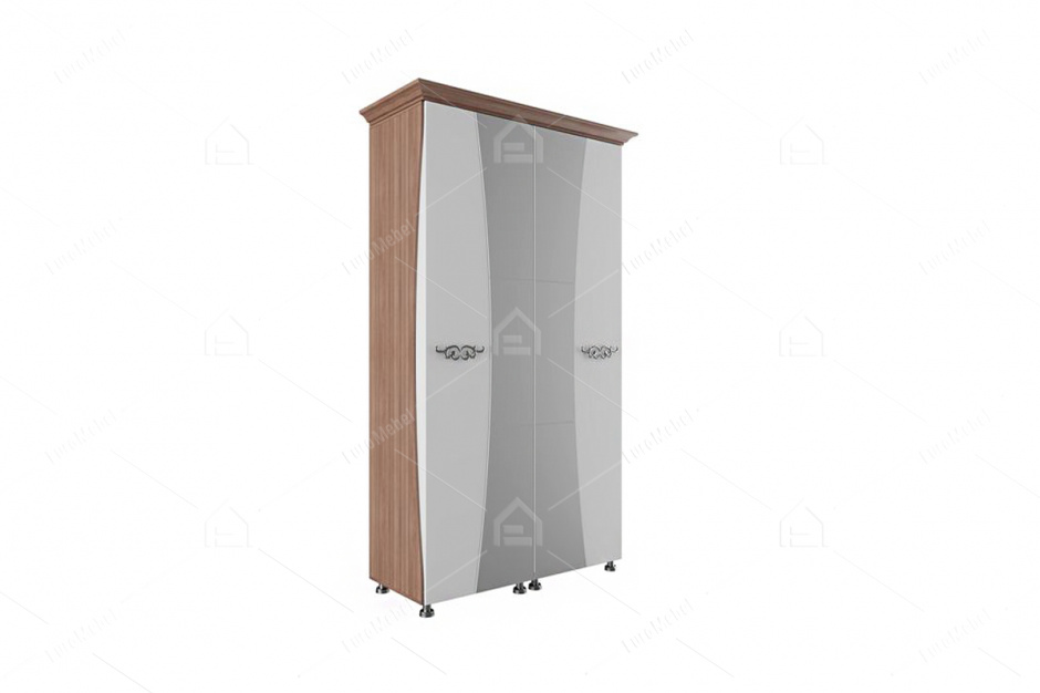 Шкаф для одежды 4Д  как часть комплекта Лагуна 7, Жемчуг, СВ Мебель (Россия)