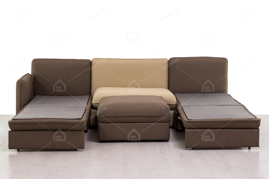 Комплект мягкой мебели Капри 1, Коричневый/Бежевый, Нижегородмебель и К(Россия)