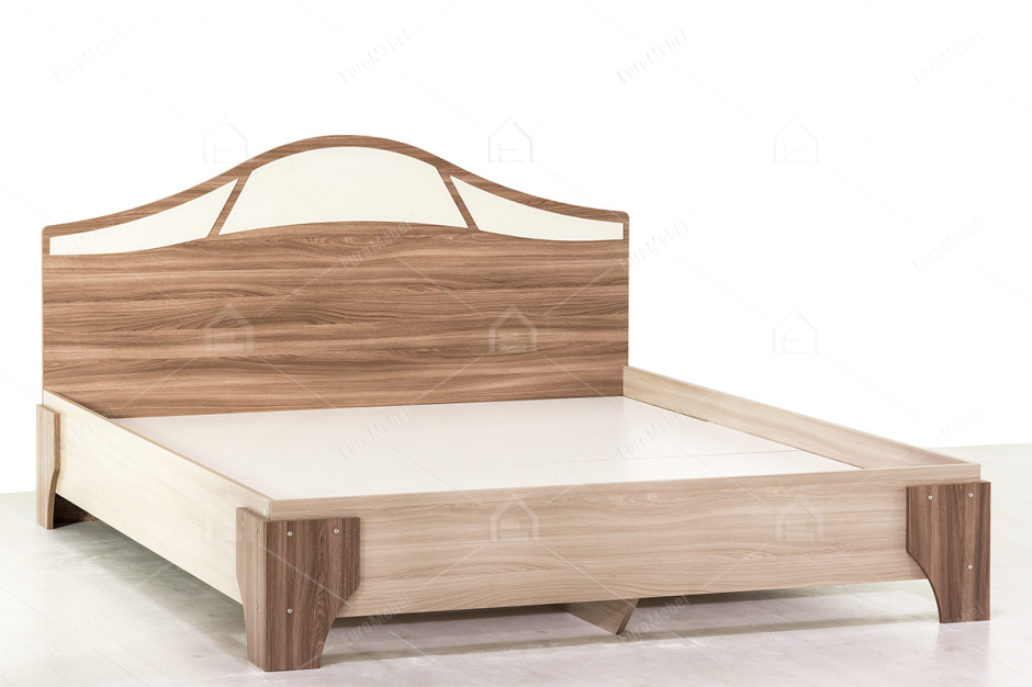 Кровать двуспальная как часть комплекта Лагуна 5, Ясень, СВ Мебель (Россия)