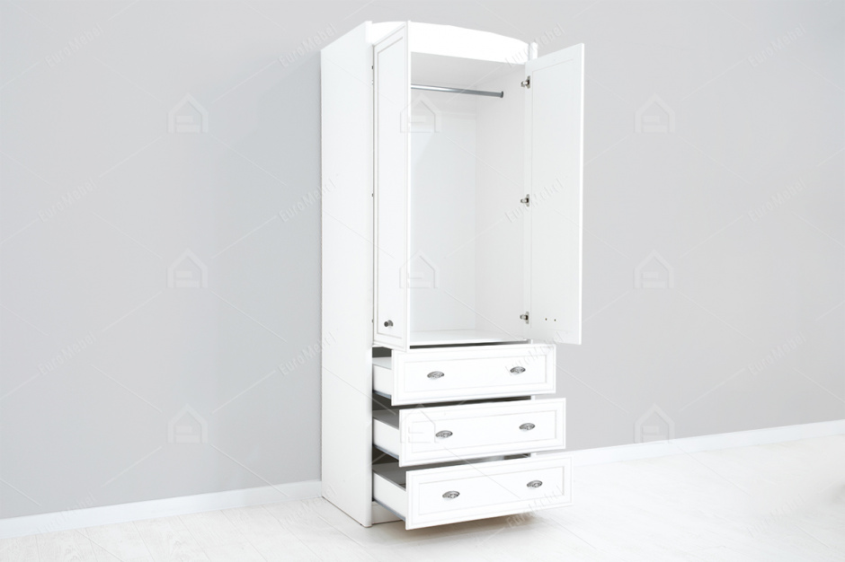 Шкаф для одежды 2Д  как часть комплекта Салерно, Белый, БРВ Брест (Беларусь)