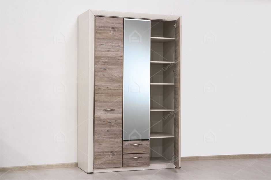 Шкаф для одежды 3Д  как часть комплекта Оливия, Дуб Анкона, Анрэкс (Беларусь)