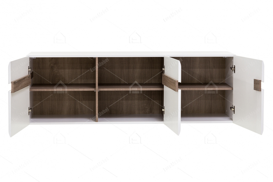 Шкаф для книг навесной 3Д  (Linate 3D/TYP 67), коллекции Линате, Белый, Анрэкс (Беларусь)