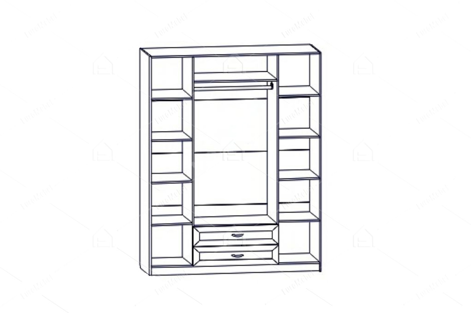 Шкаф для одежды 4Д , коллекции Вега, Сосна Карелия, СВ Мебель (Россия)