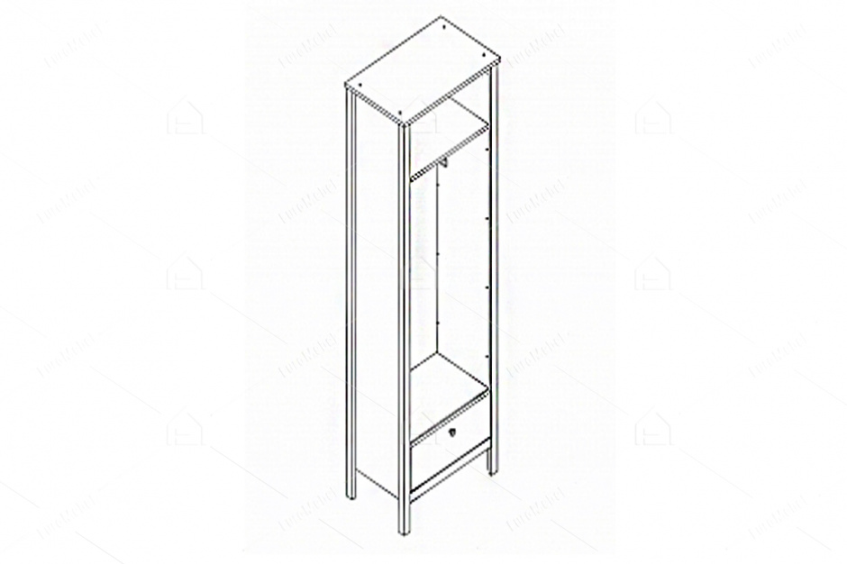 Шкаф для одежды 1Д  как часть комплекта Хельга, Белый Белый, БРВ Брест (Беларусь)