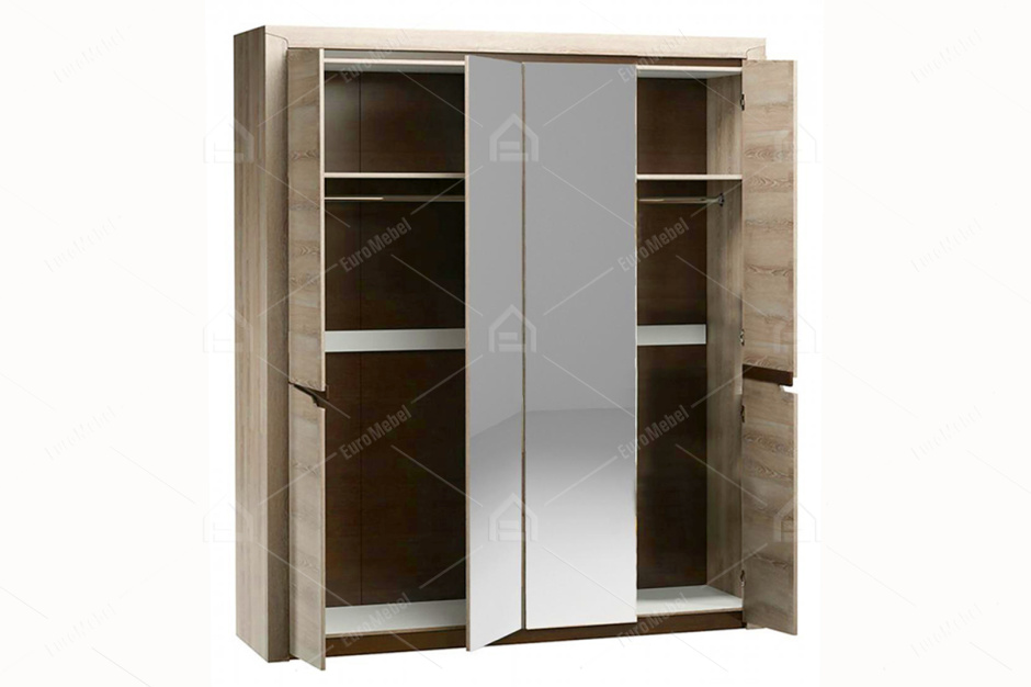 Шкаф для одежды 4Д  Гарда СМ218-01, Дуб Каньон, Слониммебель (Беларусь)