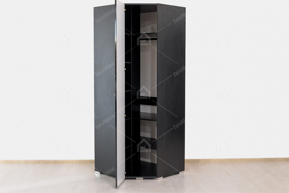 Шкаф для одежды угловой  1Д  модульной системы Рената, Чёрный, ООО УМК (Россия)