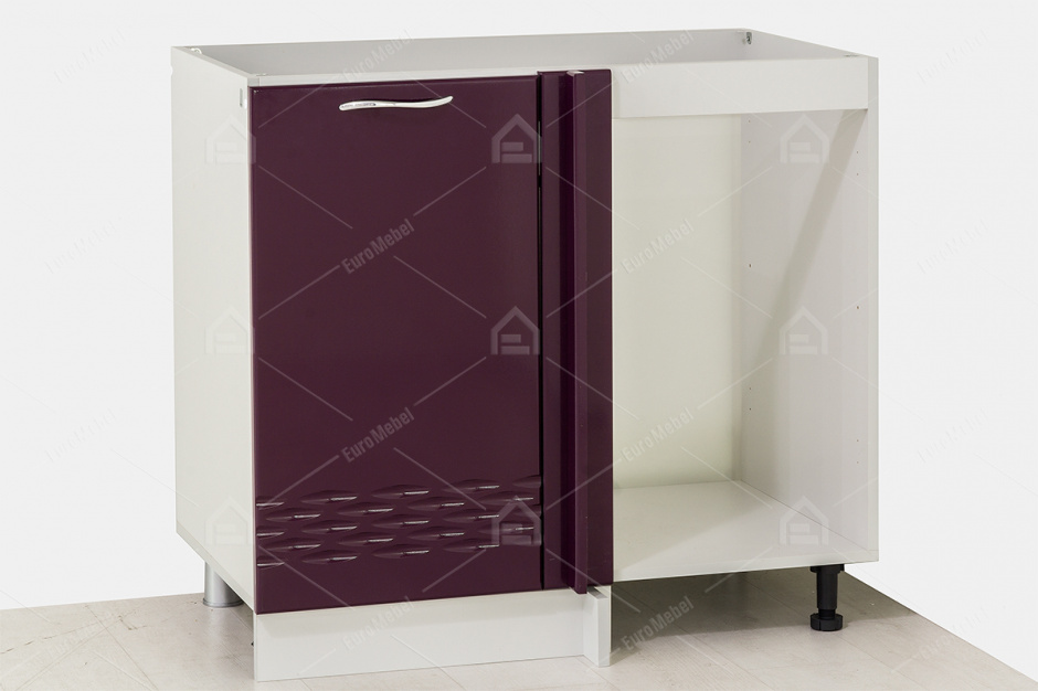 Шкаф под мойку 900, угловой 1Д , модульной системы Волна, Баклажан, СВ Мебель (Россия)