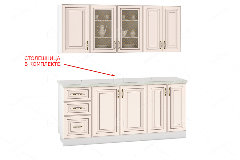 Комплект мебели для кухни Империя 1800, Бежевый, MEBEL SERVICE(Украина)