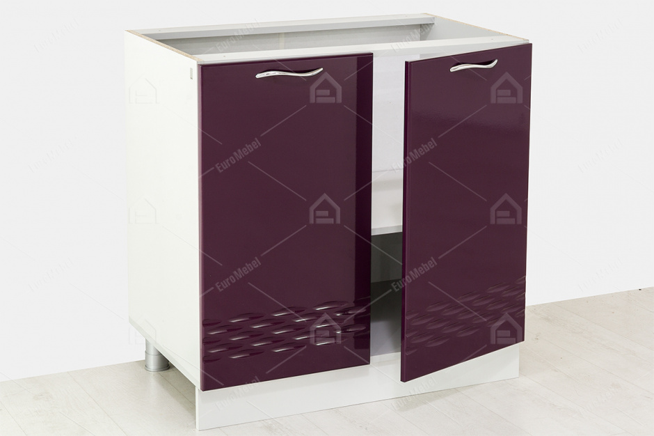 Шкаф под мойку 800, 2Д  как часть комплекта Волна, Баклажан, СВ Мебель (Россия)