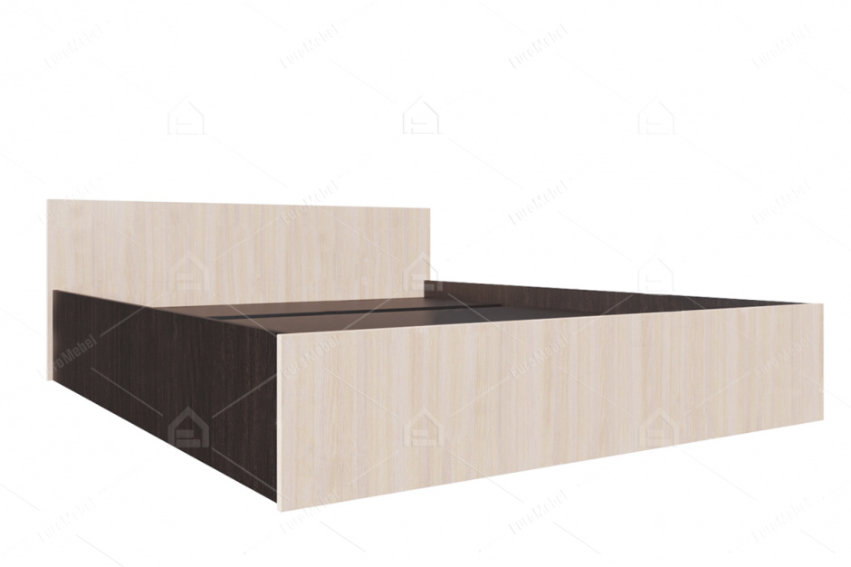 Кровать двуспальная как часть комплекта Эдем 5, Дуб Млечный, СВ Мебель (Россия)