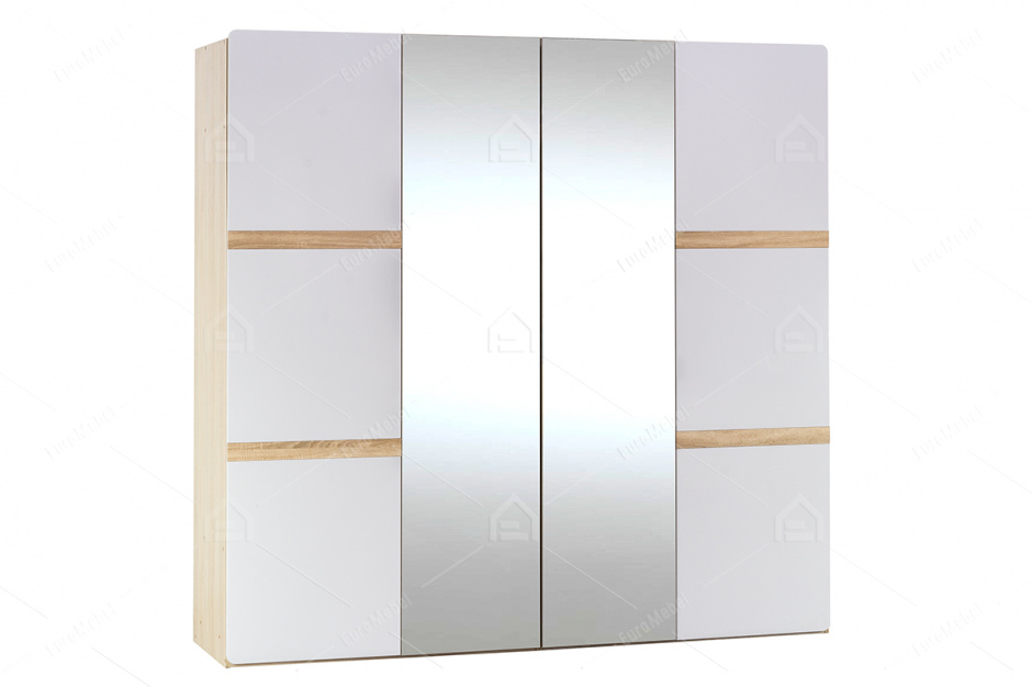 Шкаф для одежды 4Д  как часть комплекта Магнолия, Белый, Укрюг БМФ (Украина)