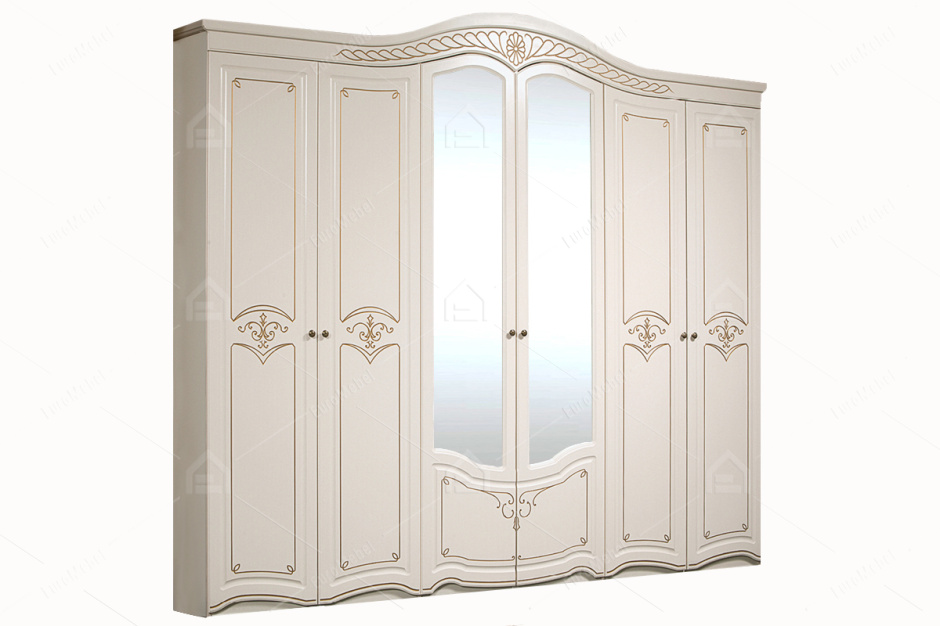 Комплект мебели для спальни Джамиля, Белый/Золото, Слониммебель(Беларусь)