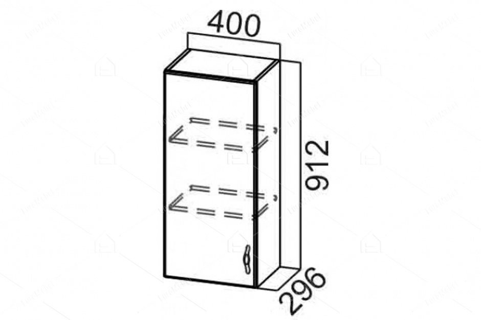 Шкаф кухонный 400, 1Д  как часть комплекта Прованс, Белый, СВ Мебель (Россия)