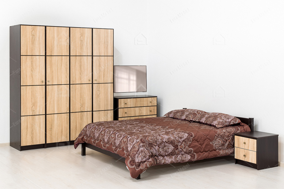Комплект мебели для спальни Фантазия, Дуб Самоа, MEBEL SERVICE(Украина)