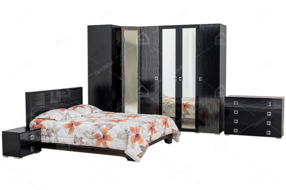 Набор мебели для спальни НМС Рената (черный), 2025, Чёрный, ООО УМК (Россия)