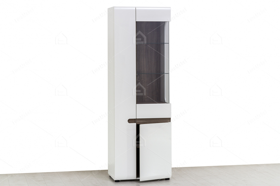 Шкаф витрина 3Д  (Linate 3D/TYP 01 Р), коллекции Линате, Белый, Анрэкс (Беларусь)