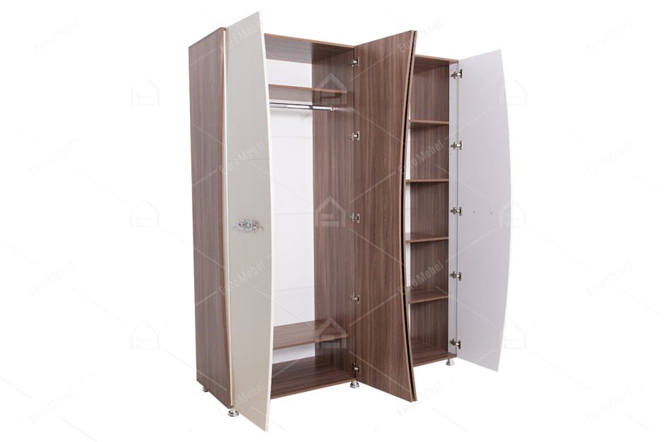 Шкаф для одежды 4Д  как часть комплекта Лагуна 7, Жемчуг, СВ Мебель (Россия)