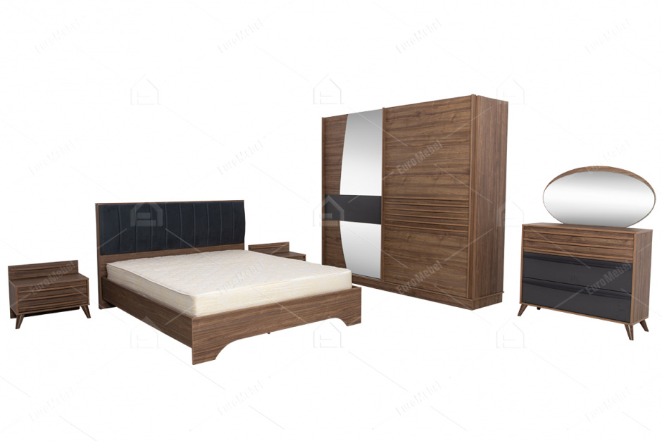Комплект мебели для спальни Прага, Орех селект Орех селект, Фориэлла(Азербайджан)